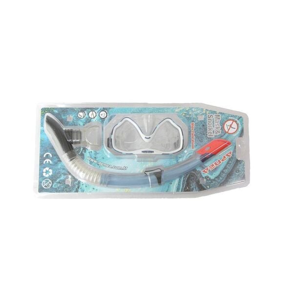 Apnea Ibiza Maske Şnorkel Set Şeffaf/Turkuaz