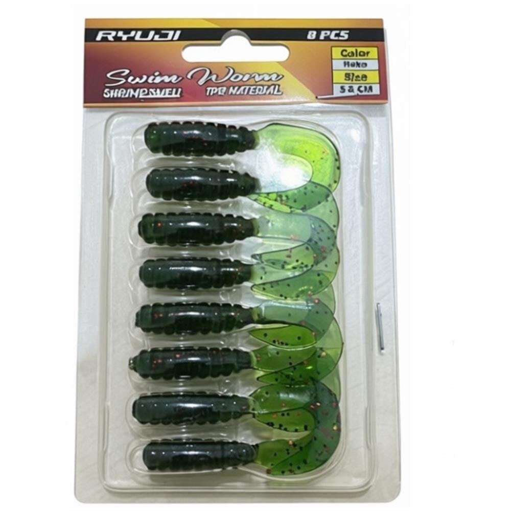 Ryuji Swim Worm 5,5cm TPR Kokulu Silikon Yem Flake