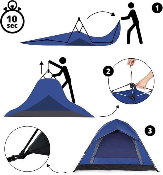 Where Tomorrow Wurf Otomatik Kurulum Çadır MAVİ
