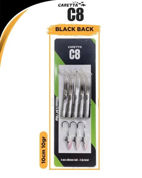Caretta C8 10cm 10gr Silikon Yem BLACK BACK