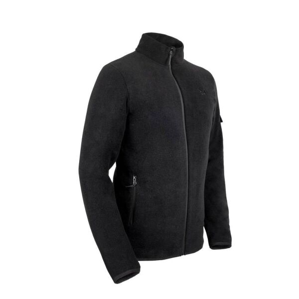 Puhu Tam Fermuarlı Erkek Polar Ceket SİYAH - M