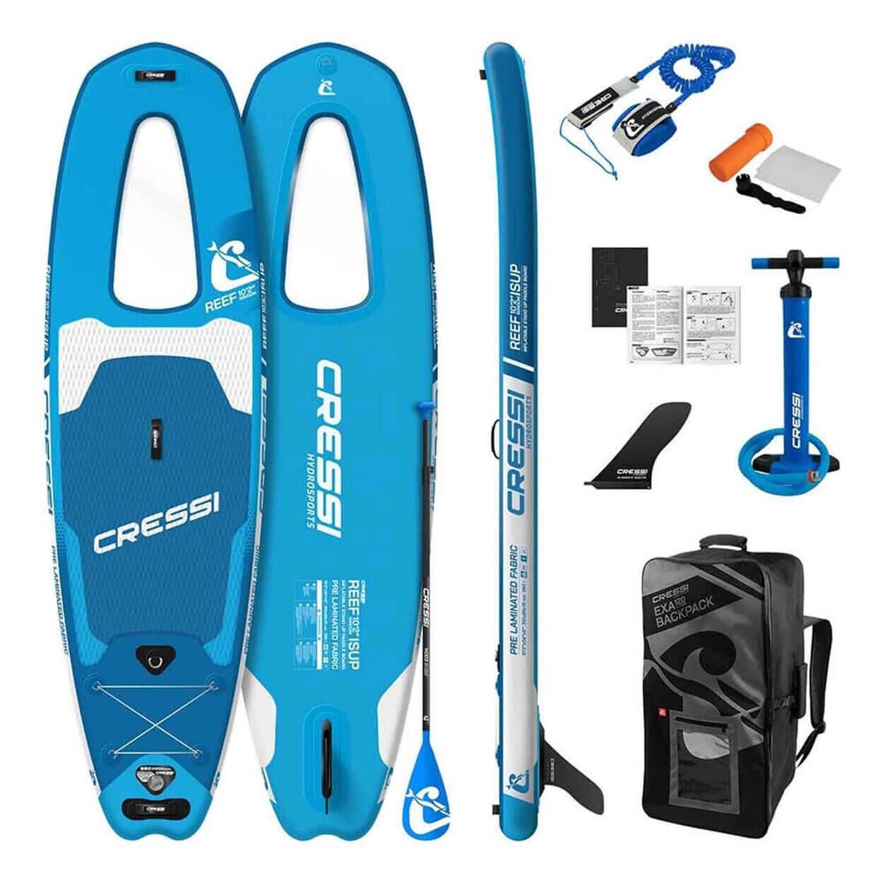 Cressi Reef Window Şişirilebilir Stand Up Paddle (I-SUP) MAVİ - 310CM