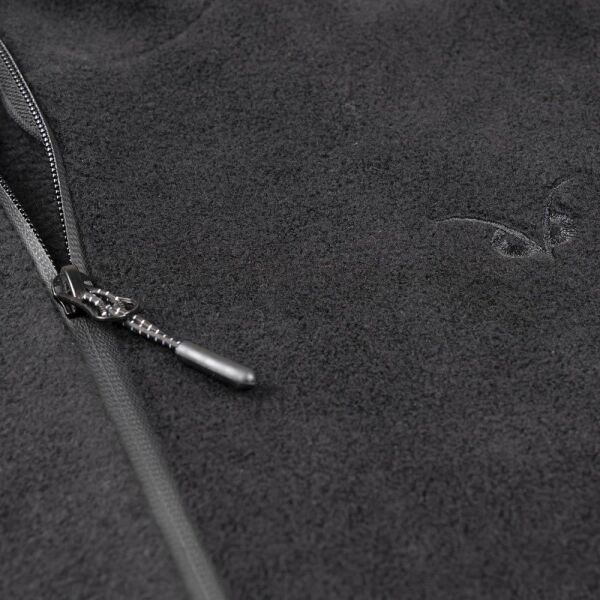 Puhu Tam Fermuarlı Erkek Polar Ceket SİYAH - S