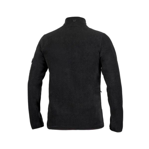 Puhu Tam Fermuarlı Erkek Polar Ceket SİYAH - XL