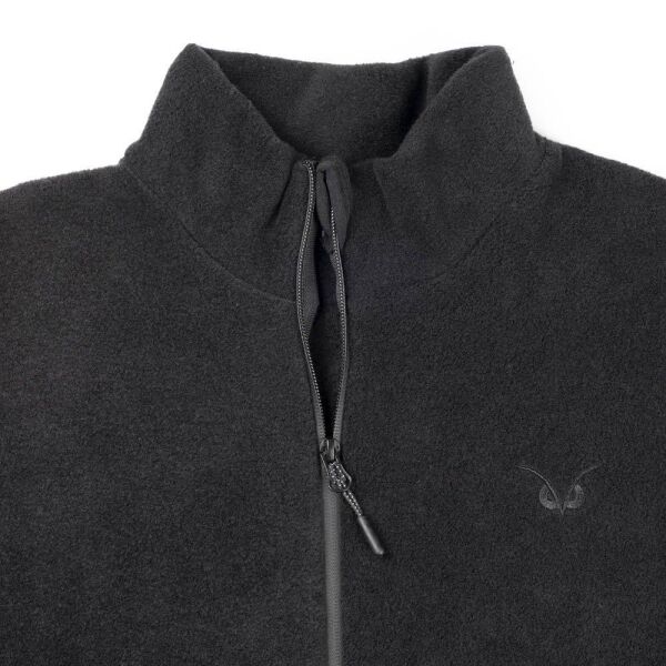 Puhu Tam Fermuarlı Erkek Polar Ceket SİYAH - XL