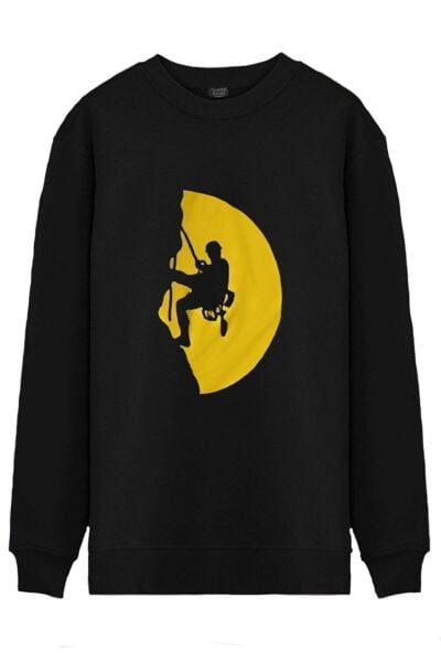 North Trace Seasonal Erkek Sweatshirt ( Climbing Bskılı ) SİYAH - 2XL
