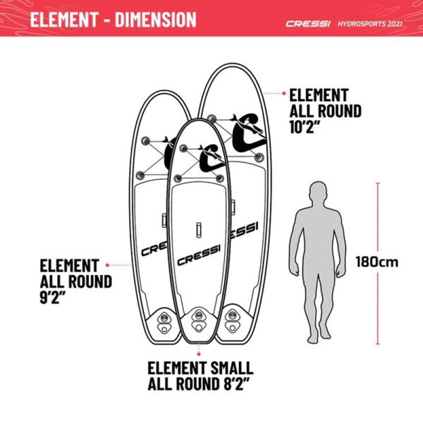 Cressi Element Şişirilebilir Stand Up Paddle (I-SUP) WHITE-AQUAMARINE - 250CM