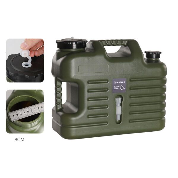 Madfox Galon Air PE Musluklu Su Bidonu 18 Litre GREEN