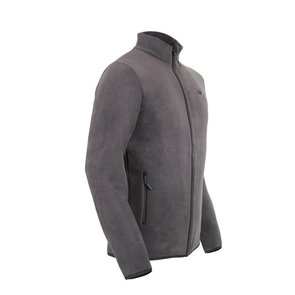 Puhu Tam Fermuarlı Erkek Polar Ceket Koyu Gri - L