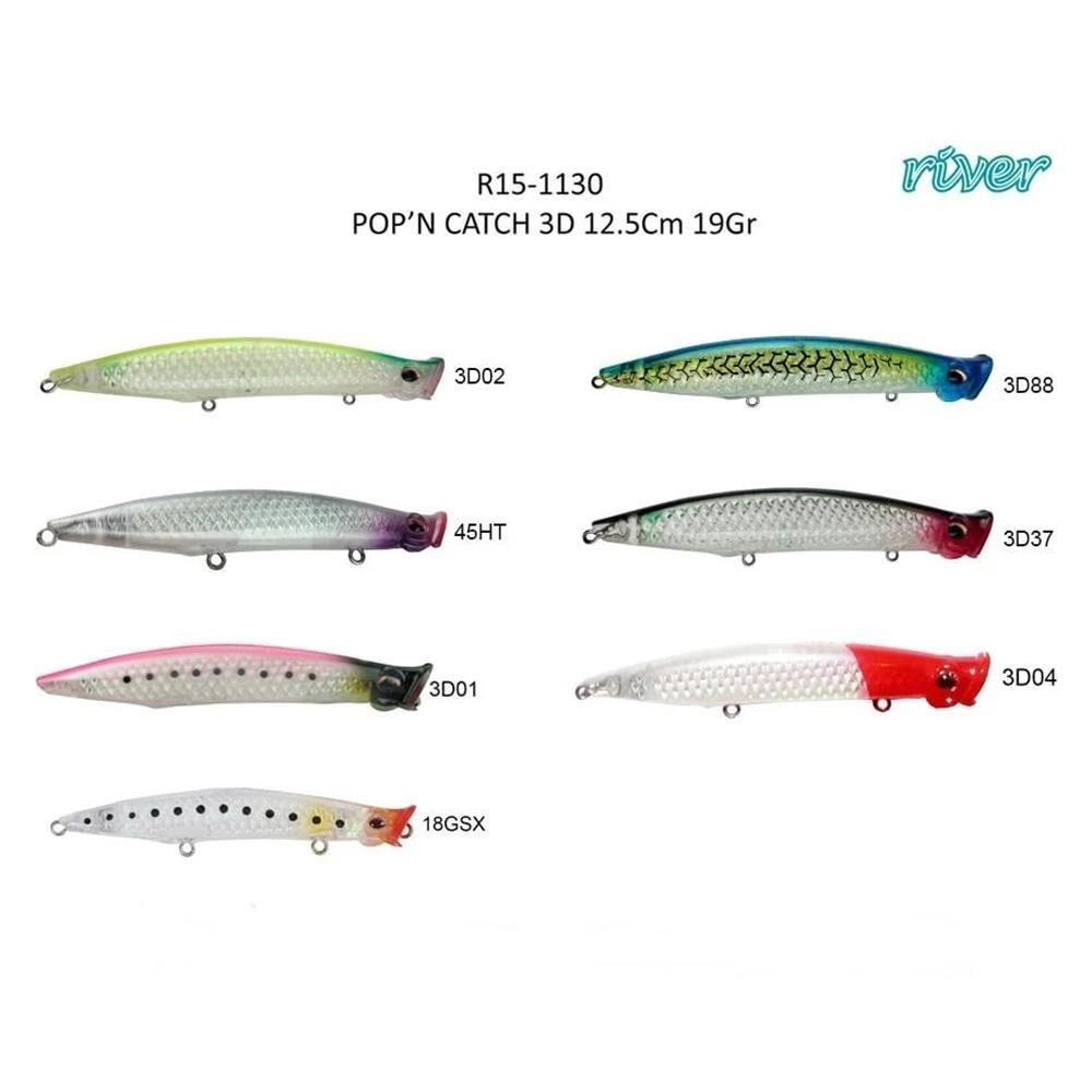 River Pop'N Catch 125 3D 12,5cm 19gr Popper Suni Yem