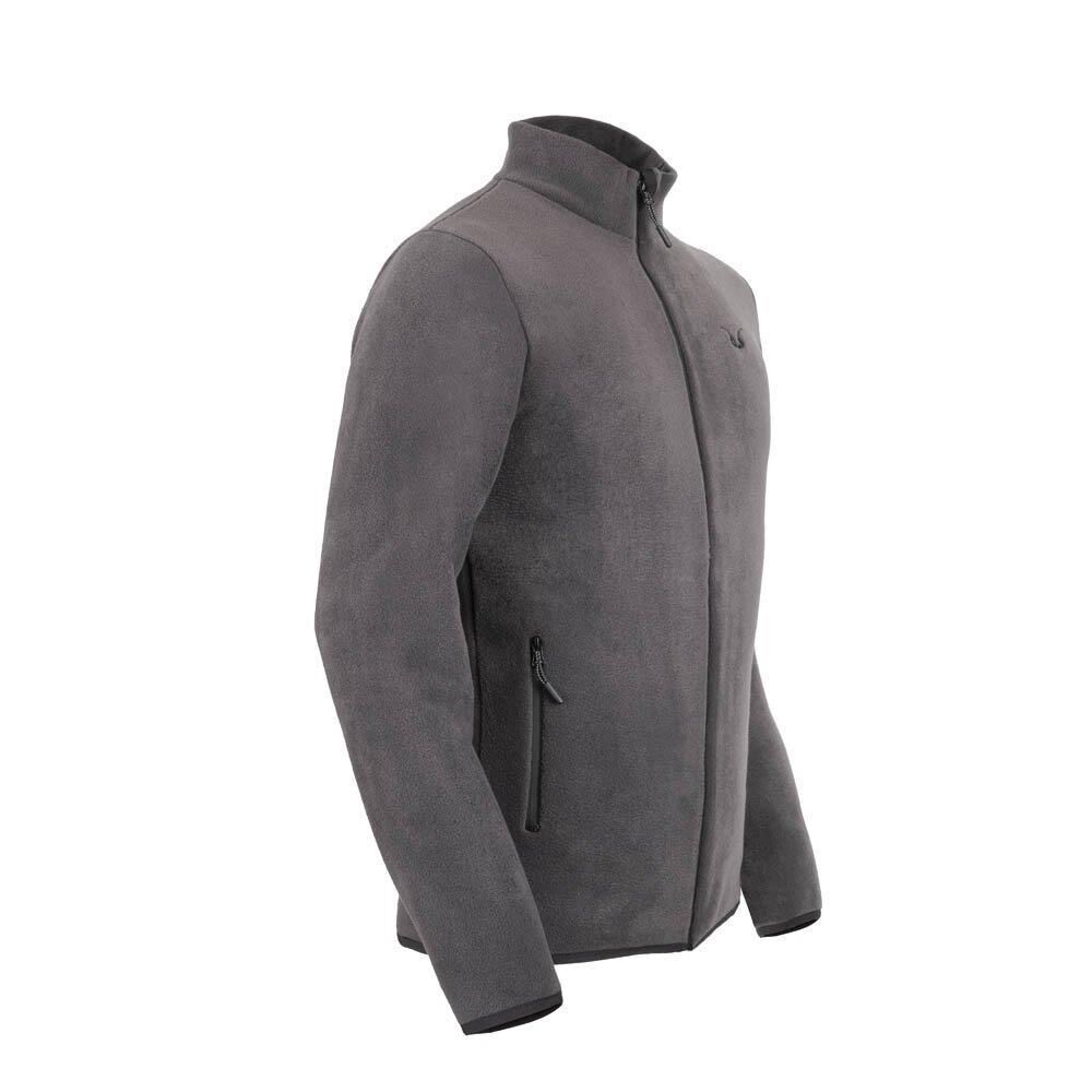 Puhu Tam Fermuarlı Erkek Polar Ceket Koyu Gri - XL