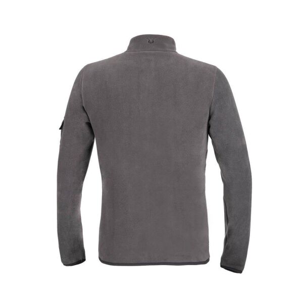 Puhu Tam Fermuarlı Erkek Polar Ceket Koyu Gri - XL