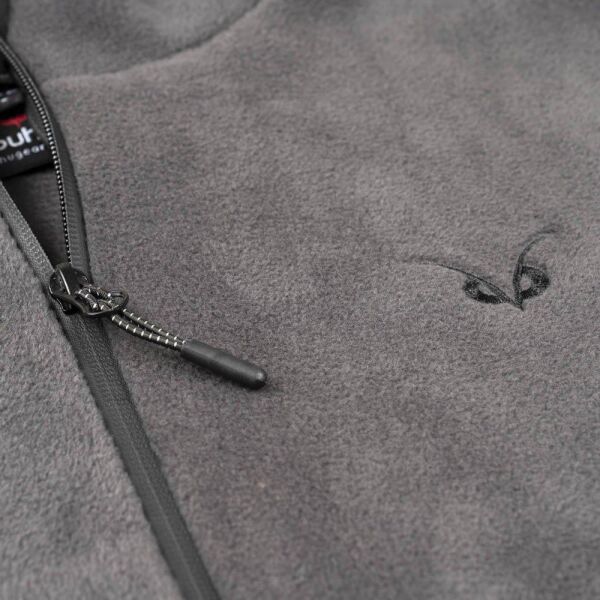 Puhu Tam Fermuarlı Erkek Polar Ceket Koyu Gri - XL