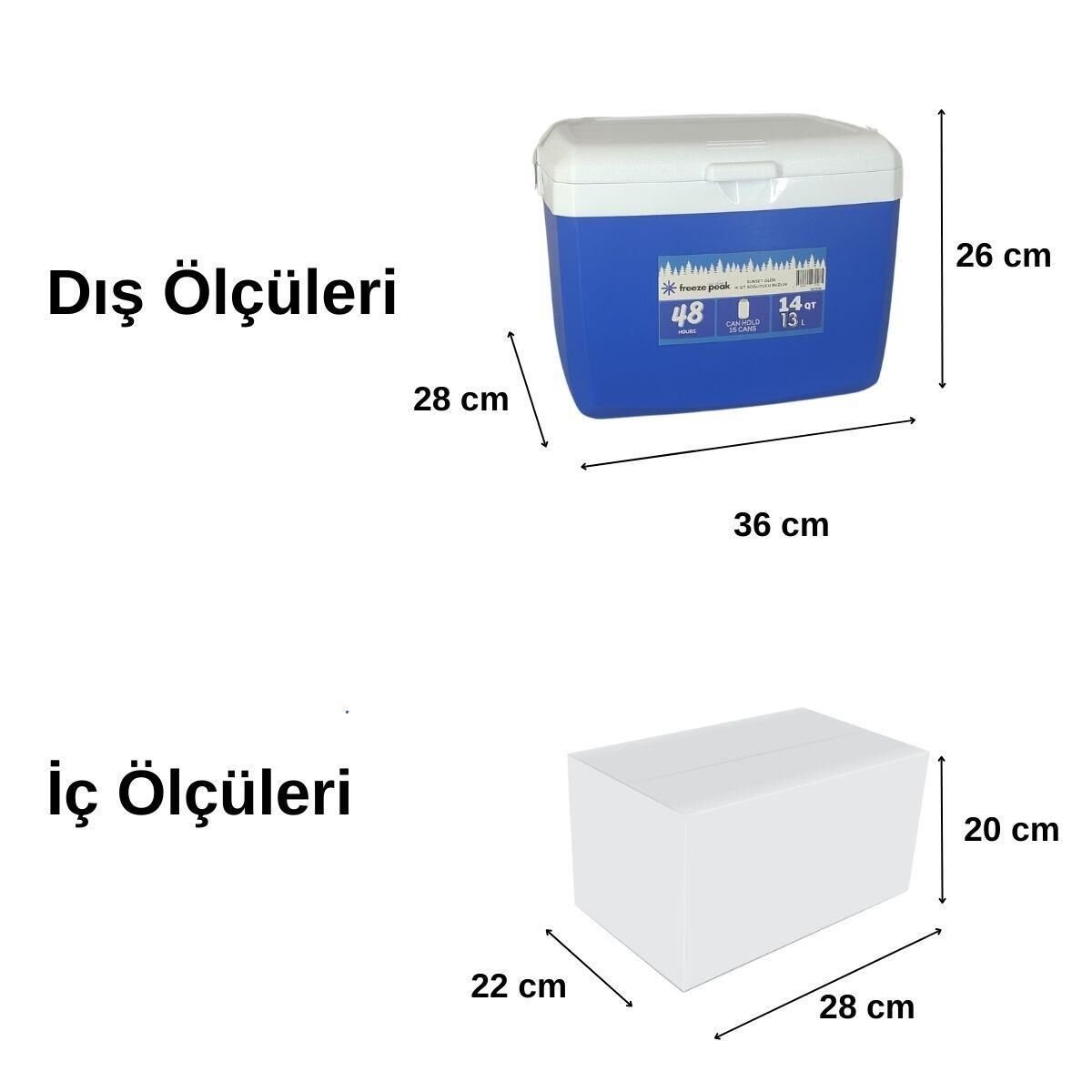 Freeze Peak Sunset Glide 14 QT Soğutucu Buzluk 13 Litre MAVİ
