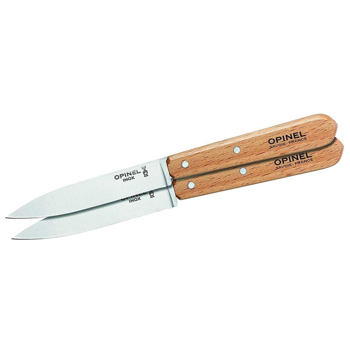 Opinel Les Essentials 2'li Gürgen Saplı Soyma Bıçağı Naturel