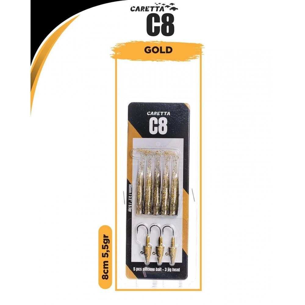 Caretta C8 8cm 5.5gr Silikon Yem GOLD