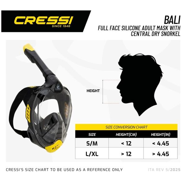 Cressi Bali Tam Yüz Maske