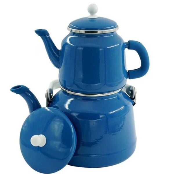 Orcamp Retro Emaye Çaydanlık Demlik Takımı