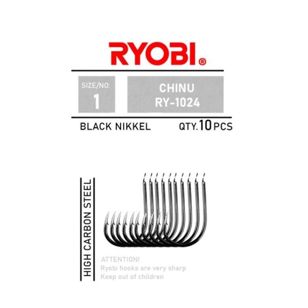 Ryobi Chinu RY-1024 Black Nickel Olta İğnesi Black Nickel - NO:1/0