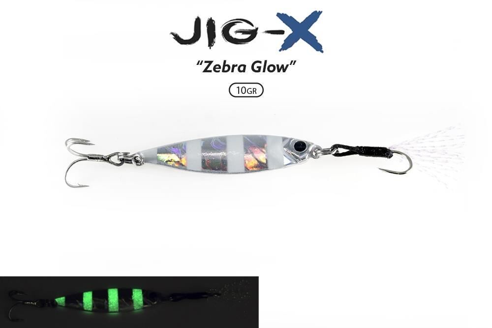 Fujin Jig-X 15 gr Light Jigging - Jig Yem ZEBRA GLOW