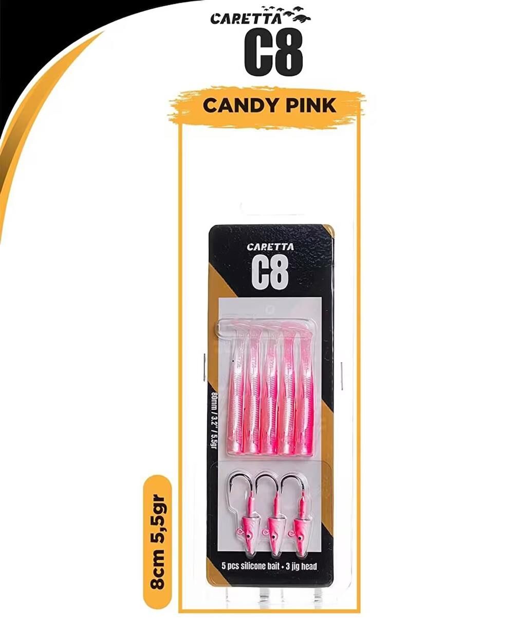 Caretta C8 8cm 5.5gr Silikon Yem Candy Pink