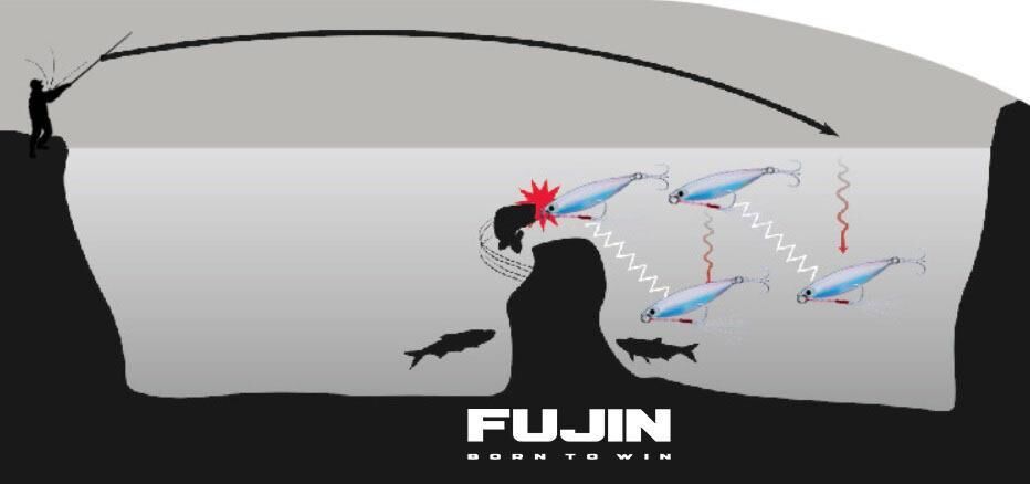 Fujin Jig-X 15 gr Light Jigging - Jig Yem Pink/Gold Zebra Glow