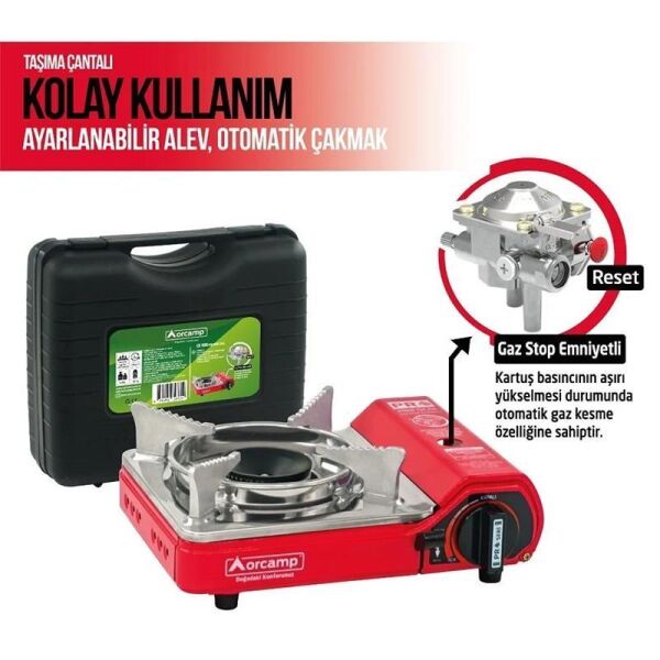 Orcamp Pro Mini Çantalı Kamp Ocağı (Gaz Stop Emniyetli)