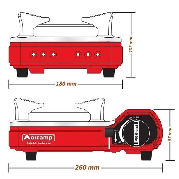 Orcamp Pro Mini Çantalı Kamp Ocağı (Gaz Stop Emniyetli)