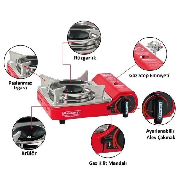 Orcamp Pro Mini Çantalı Kamp Ocağı (Gaz Stop Emniyetli)