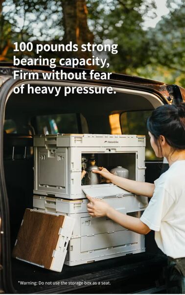 Naturehike Ling yue L Kapaklı Katlanır Saklama Kutusu [ Seyahat Organizatörü ] Light Beige Gray - 23 LT