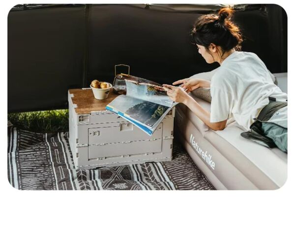 Naturehike Ling yue L Kapaklı Katlanır Saklama Kutusu [ Seyahat Organizatörü ] Light Beige Gray - 23 LT