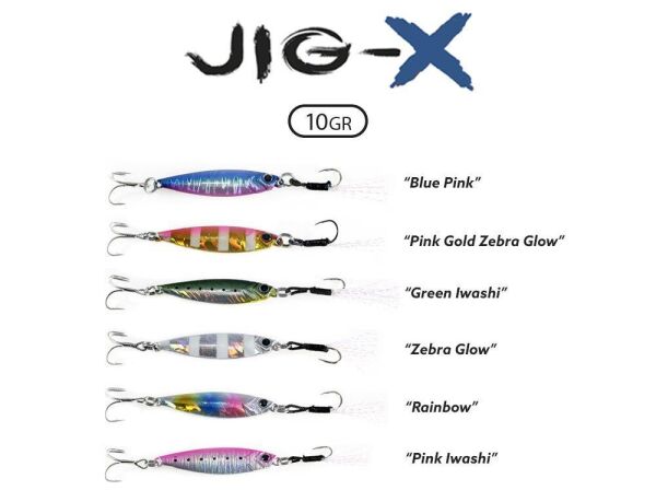 Fujin Jig-X 10 gr Light Jigging - Jig Yem Pink/Gold Zebra Glow