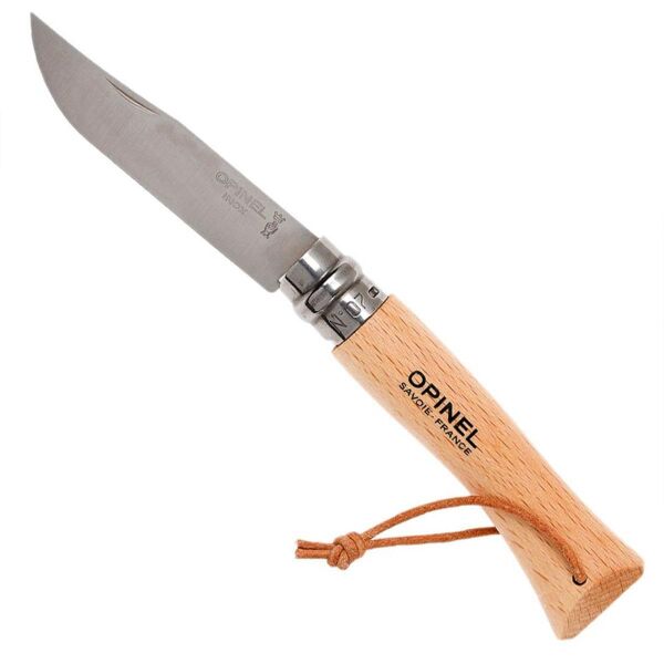 Opinel Inox No 7 Ahşap Deri Askılı Paslanmaz Çelik Çakı