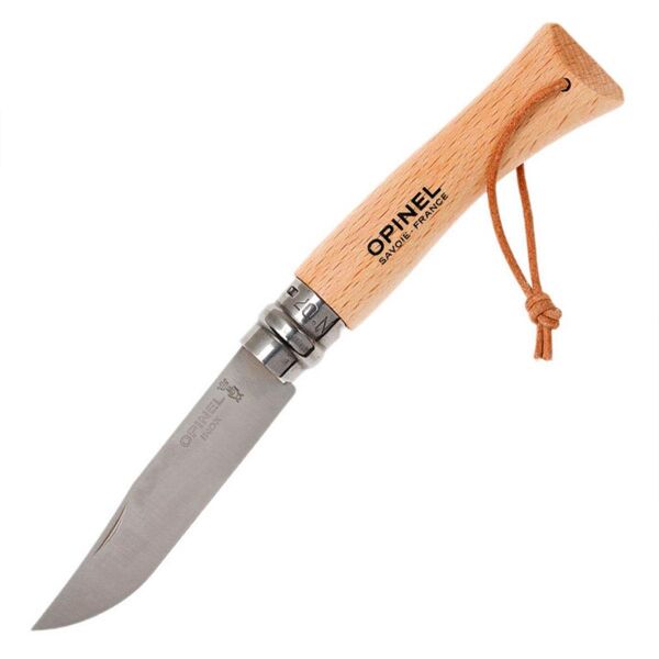 Opinel Inox No 7 Ahşap Deri Askılı Paslanmaz Çelik Çakı