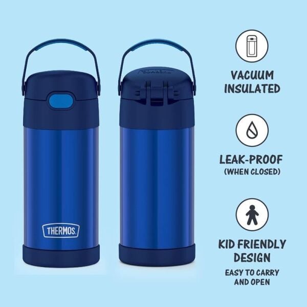 Thermos F401 Funtainer SS Çocuk Pipetli Termos 0,355 Lt MAVİ