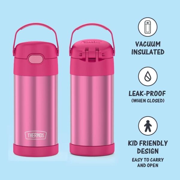 Thermos F401 Funtainer SS Çocuk Pipetli Termos 0,355 Lt PEMBE