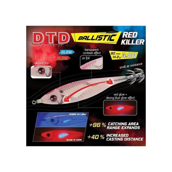 DTD Ballistic Red Killer 3.0B 90 mm 14.5 gr Kalamar Zokası PİNK