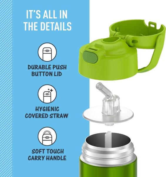 Thermos F401 Funtainer SS Çocuk Pipetli Termos 0,355 Lt LİME