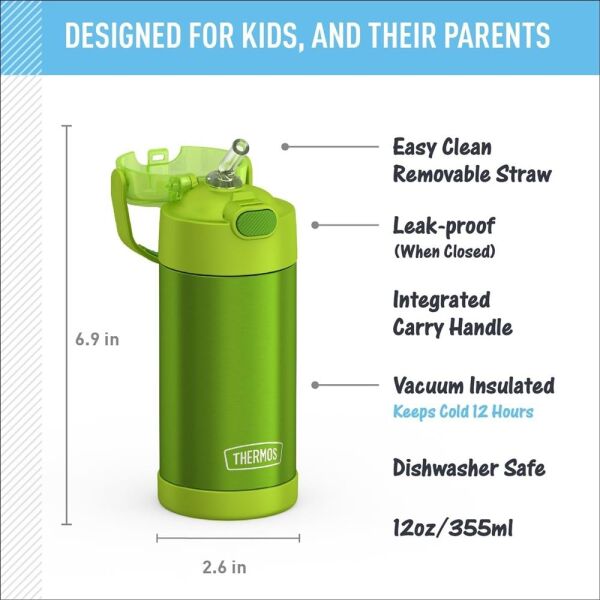 Thermos F401 Funtainer SS Çocuk Pipetli Termos 0,355 Lt LİME