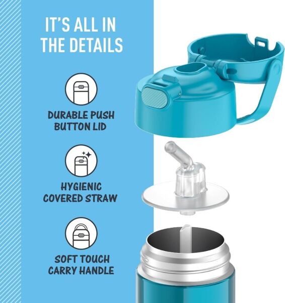 Thermos F401 Funtainer SS Çocuk Pipetli Termos 0,355 Lt Teal