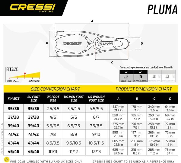 Cressi Pluma Dalış Paleti