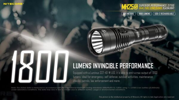 Nitecore MH25S 1800 Lümen El Feneri ( 1x18650 )