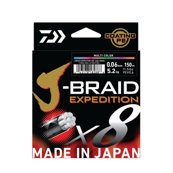 Daiwa J-Braid Expedition x8 İp Misina 150mt 0,06 MM - Smash Orange - 150 MT - 0,06 MM
