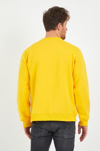 North Trace Seasonal Erkek Sweatshirt ( Fil Baskılı ) Sarı - 2XL