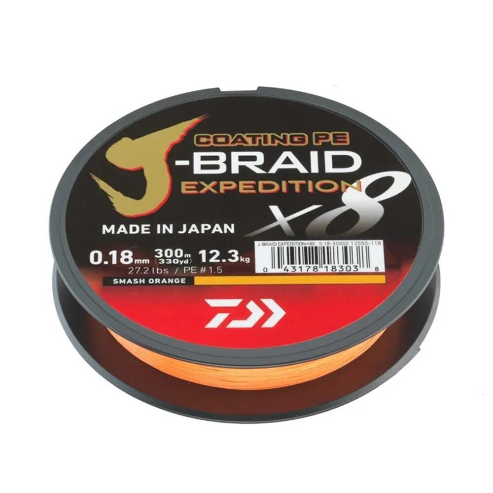 Daiwa J-Braid Expedition x8 İp Misina 150mt 0,18 MM - Smash Orange - 150 MT - 0,18 MM