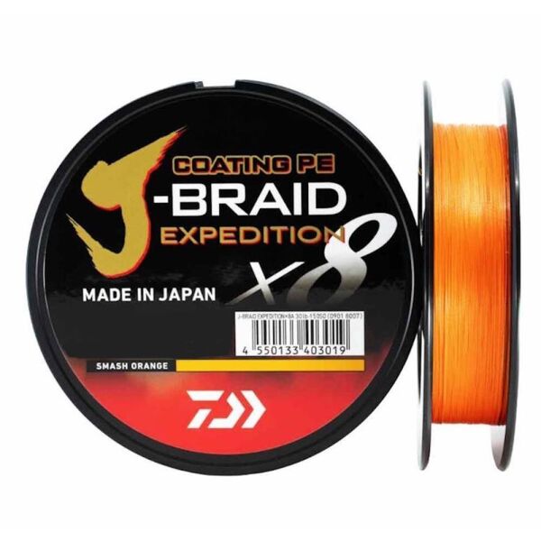 Daiwa J-Braid Expedition x8 İp Misina 150mt 0,18 MM - Smash Orange - 150 MT - 0,18 MM