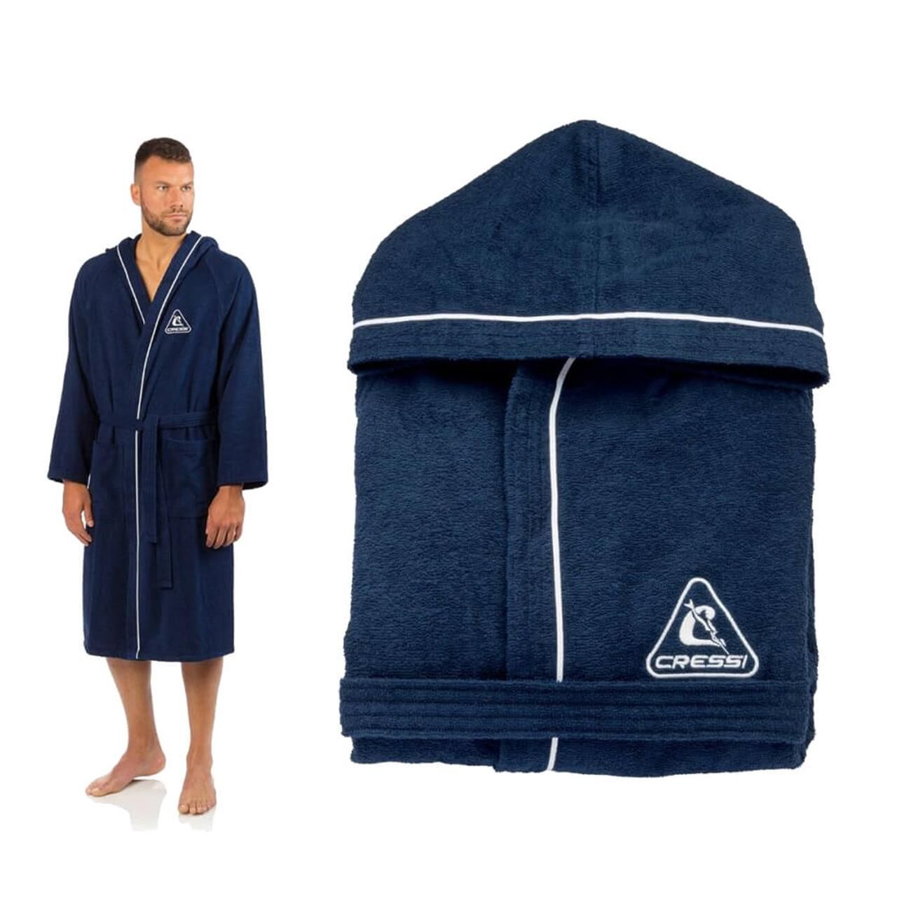 Cressi Mikrofiber Plaj Bornozu BLUE - S