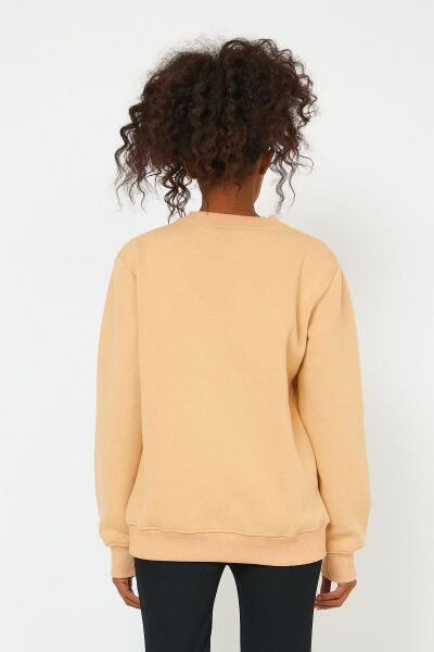 North Trace Seasonal Kadın Sweatshirt ( Doğa Baskılı ) Bej - 2XL
