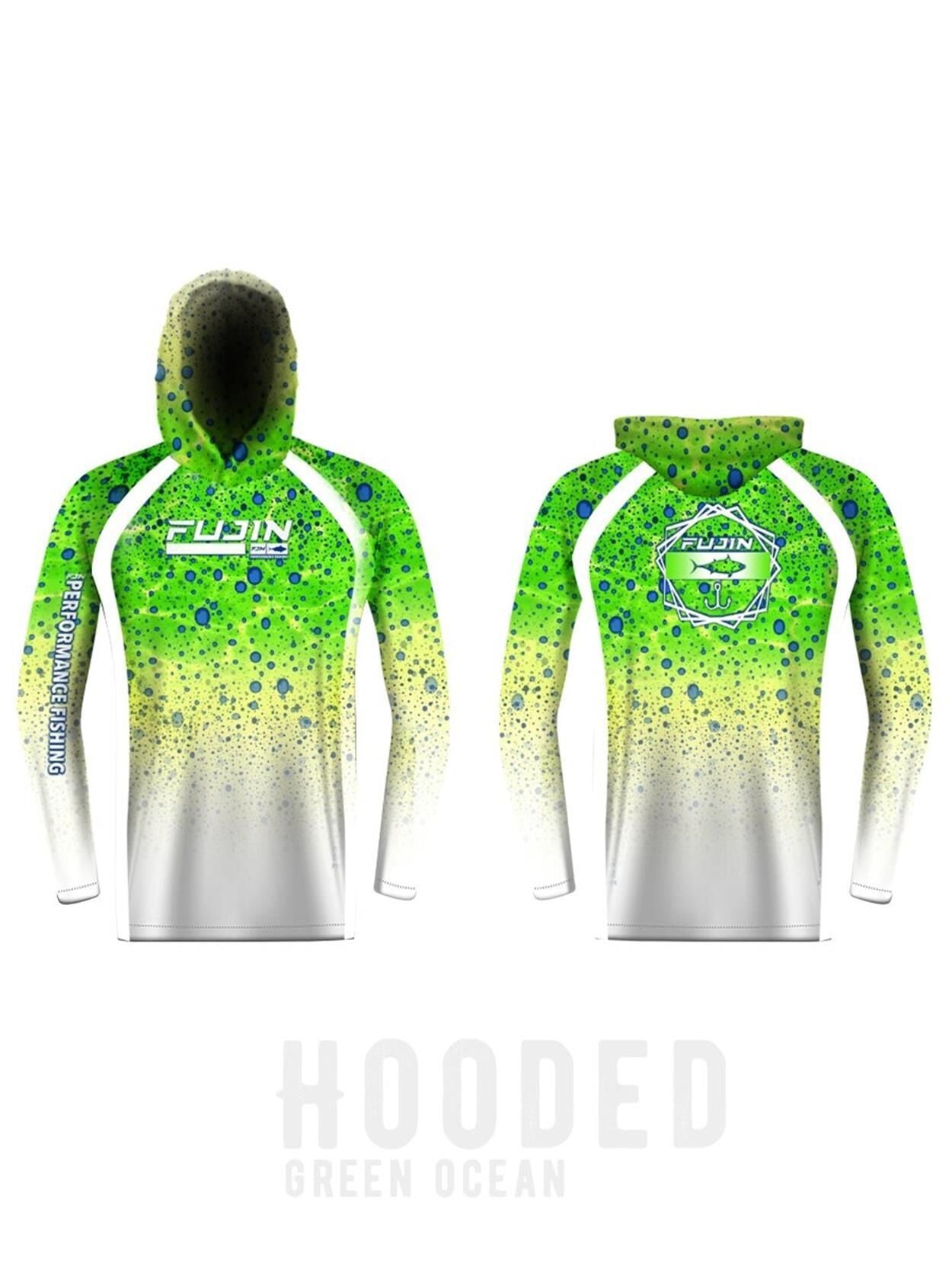 Fujin Performance Hooded Kapüşonlu T-Shirt Green Ocean Green Ocean - 2XL