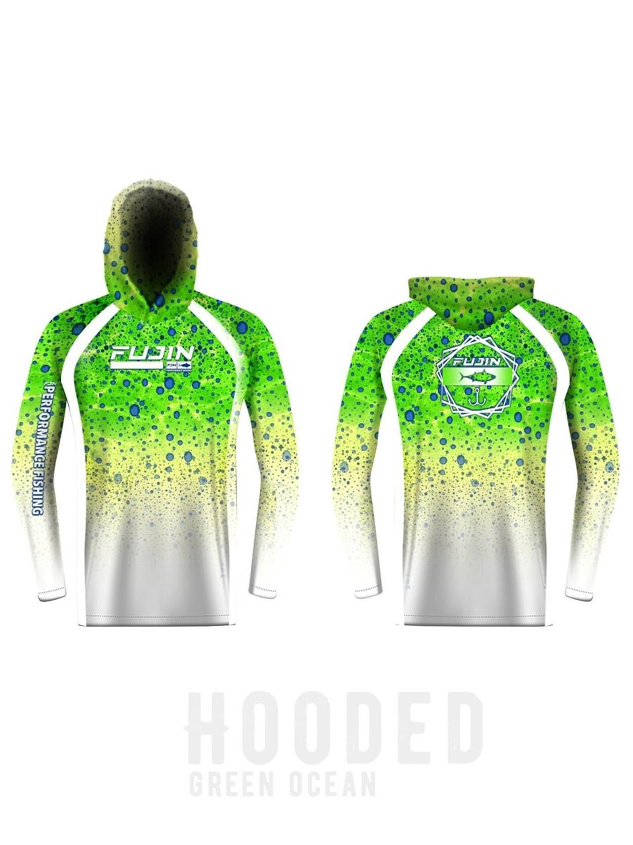 Fujin Performance Hooded Kapüşonlu T-Shirt Green Ocean Green Ocean - XL